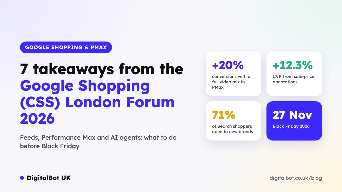 7 takeaways from the Google Shopping CSS London Forum 2026 - feeds, Performance Max and AI agents before Black Friday